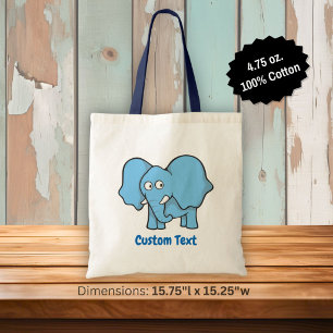 Blauer Elefant Cartoon Totbeutel Tragetasche