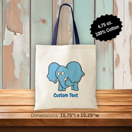 Blauer Elefant Cartoon Totbeutel Tragetasche