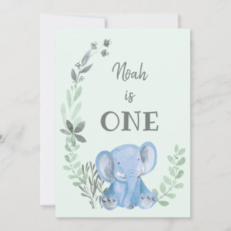 Blauer Elefant Einladung zum Geburtstag