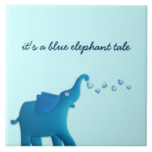blauer Elefant Fliese (Vorderseite)