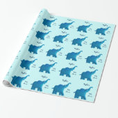 blauer Elefant Geschenkpapier (Ungerollt)