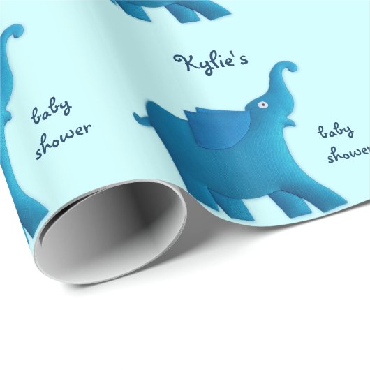 blauer Elefant Geschenkpapier (Rolleneckpunkt)