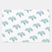 Blauer Elefant Geschenkpapier Set (Vorderseite)