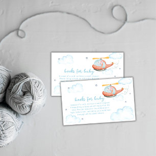 Blauer Elefant Hubschrauber Bücher für Baby Shower Begleitkarte