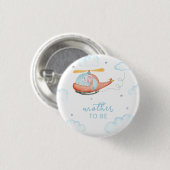 Blauer Elefant Hubschrauber Mutter-To-Be-Baby-Part Button (Vorne & Hinten)