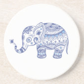 Blauer Elefant Illustration Sandstein Untersetzer (Vorne)
