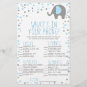 Blauer Elefant in Ihrem Telefon Baby Duschgame Briefpapier (Vorderseite)