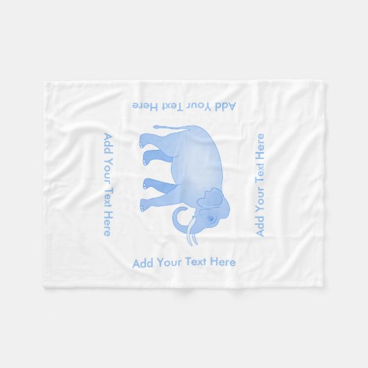 Blauer Elefant - indischer Elefant - Baby Fleecedecke (Vorderseite (Horizontal))