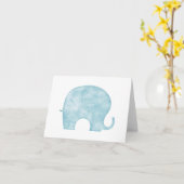 Blauer Elefant Karte (Gelbe Blume)