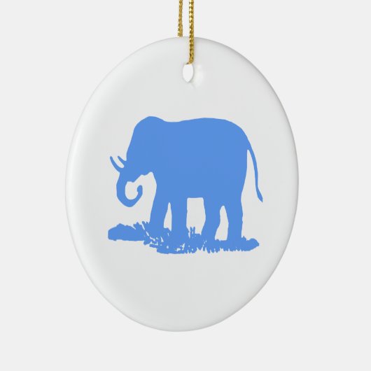 Blauer Elefant Keramik Ornament (Rechts)