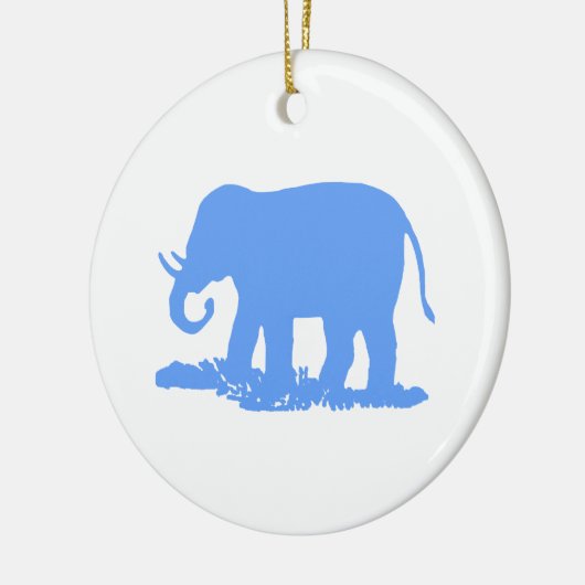 Blauer Elefant Keramik Ornament (Links)