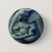 Blauer Elefant-Knopf Button (Vorderseite)