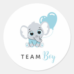 Blauer Elefant Luftballon Team Blau Geschlecht Ent Runder Aufkleber