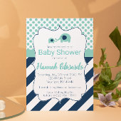 Blauer Elefant Mama und Kinderdusche Einladung