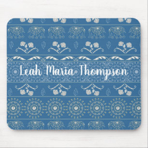 Blauer Elefant Mandala Mousepad