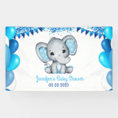 Blauer Elefant mit Balloons Banner Dusche (Horizontal)