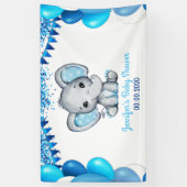 Blauer Elefant mit Balloons Banner Dusche (Vertikal)