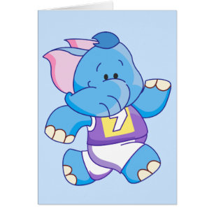 Blauer Elefant mit Blankenkarte