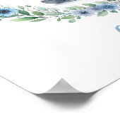 Blauer Elefant mit Blumenreath Poster (Ecke)