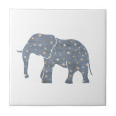 Blauer Elefant mit Goldstars Fliese (Vorderseite)