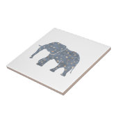 Blauer Elefant mit Goldstars Fliese (Seite)