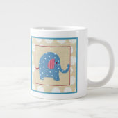 Blauer Elefant mit weißen Polka-Punkten Jumbo-Tasse (Rechts)