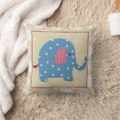 Blauer Elefant mit weißen Polka-Punkten Kissen (Decke)