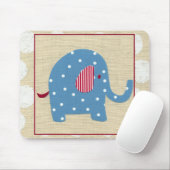 Blauer Elefant mit weißen Polka-Punkten Mousepad (Mit Mouse)