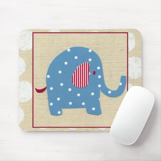 Blauer Elefant mit weißen Polka-Punkten Mousepad (Mit Mouse)