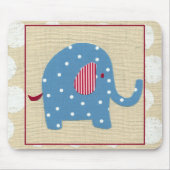 Blauer Elefant mit weißen Polka-Punkten Mousepad (Vorne)