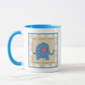 Blauer Elefant mit weißen Polka-Punkten Tasse (Links)