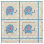 Blauer Elefant mit weißen Tupfen Stoff (Muster)