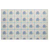 Blauer Elefant mit weißen Tupfen Stoff (Fat Quarter (45,7 x 55,9 cm))