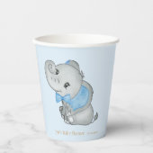 Blauer Elefant Papierbecher Baby Shower (Vorderseite)