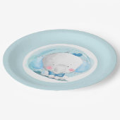 Blauer Elefant Pappteller (Schrägansicht)