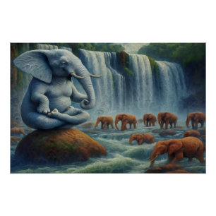 Blauer Elefant Poster
