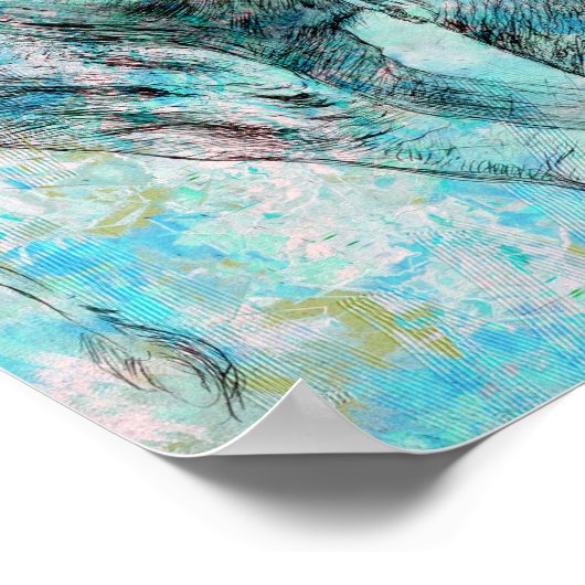 Blauer Elefant Poster (Ecke)