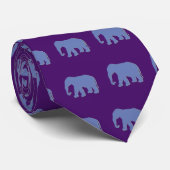 Blauer Elefant - PurpleBkg Krawatte (Gerollt)