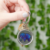 Blauer Elefant Schlüsselanhänger (Hand)