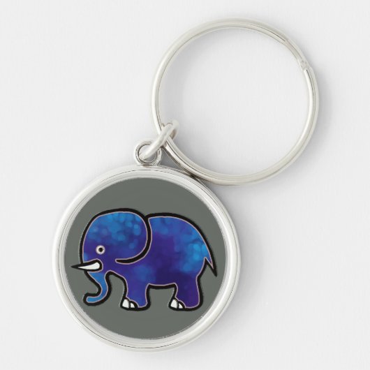 Blauer Elefant Schlüsselanhänger (Vorne)