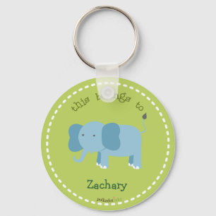 Blauer Elefant-Schlüsselkette Schlüsselanhänger