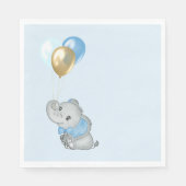 Blauer Elefant Serviette Baby Shower (Vorderseite)