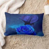 Blauer Elefant und Rose Lendenkissen (Decke)