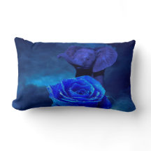 Blauer Elefant und Rose