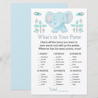 Blauer Elefant Was ist in deinem Handtaschenspiel?