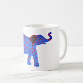 Blauer Elefant Zeichnend klassische Tasse (VorderseiteRechts)