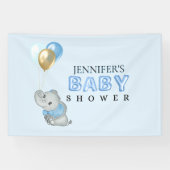 Blauer-Elefanten-Baby-Shower-Banner Banner (Horizontal)