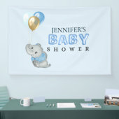 Blauer-Elefanten-Baby-Shower-Banner Banner (Messe)