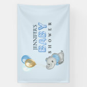 Blauer-Elefanten-Baby-Shower-Banner Banner (Vertikal)