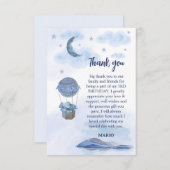 Blauer Elefantenballon niedliche Geburtstag Dankeskarte (Vorne/Hinten)